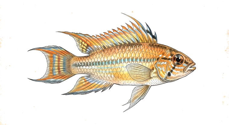 Sunset Apisto (Apistogramma atahualpa) illustration