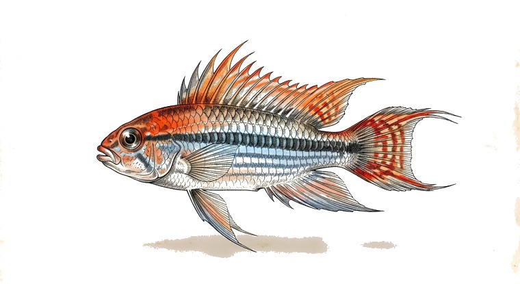 Elizabeth's Apisto (Apistogramma elizabethae) illustration