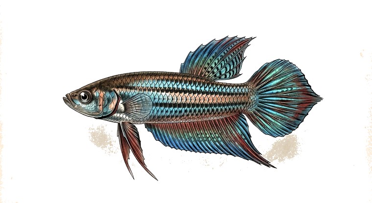 Mahachai Betta (Betta mahachaiensis) illustration