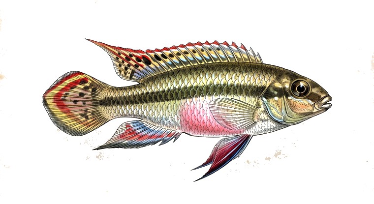 Kribensis (Pelvicachromis pulcher) illustration