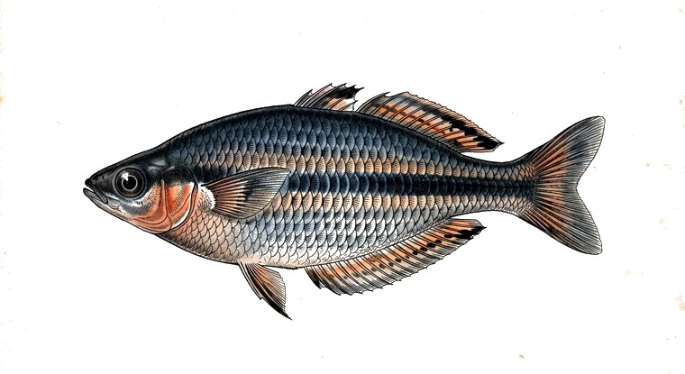 Dark Australian Rainbowfish (Melanotaenia nigrans) illustration