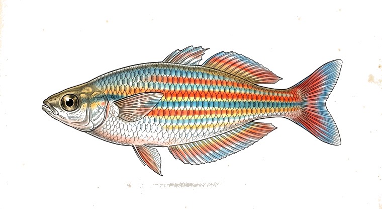 Red-Striped Rainbowfish (Melanotaenia rubrostriata) illustration