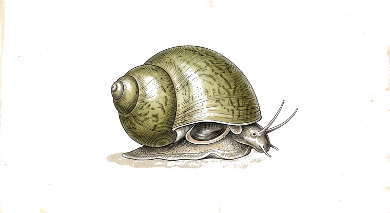 Olive Nerite Snail (Neritina reclivata) illustration