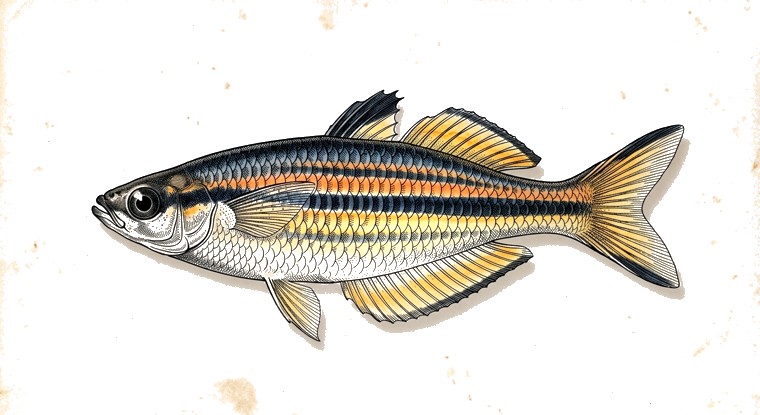 Striped Sulawesi Rainbowfish (Paratherina striata) illustration