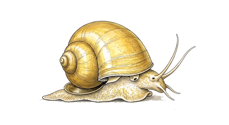 Gold Mystery Snail (Pomacea bridgesii var.) illustration
