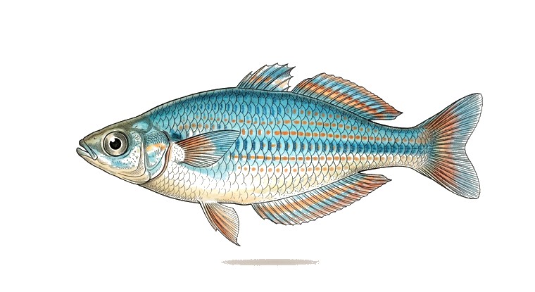 Turquoise Rainbowfish (Melanotaenia lacustris) illustration
