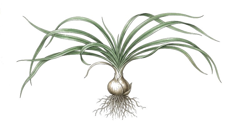 Onion Plant (Crinum thaianum) illustration