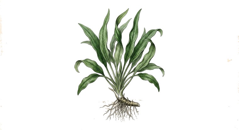 Spiral Cryptocoryne (Cryptocoryne spiralis) illustration
