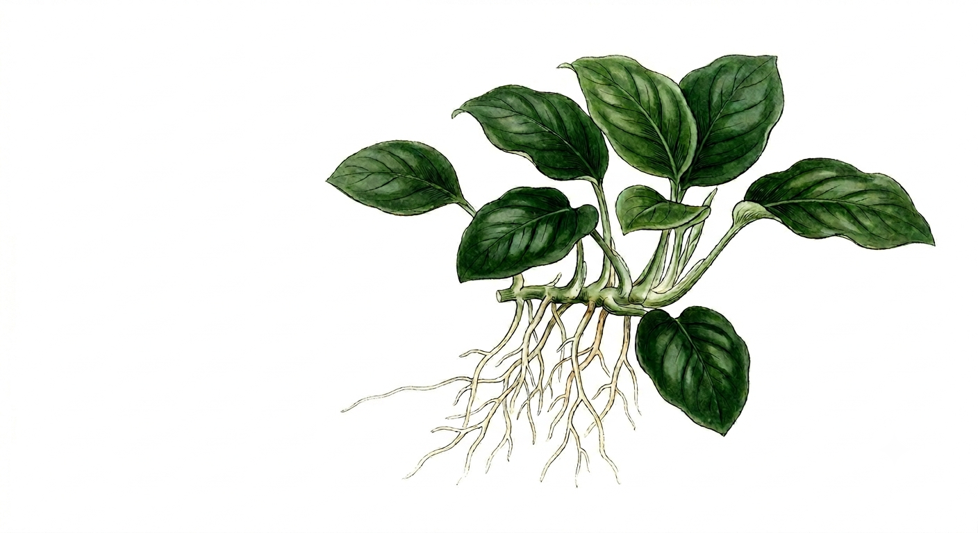 Anubias barteri (broad leaf) (Anubias barteri var. barteri) illustration
