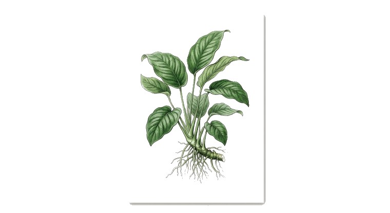 Anubias 'Coffeefolia' (Anubias barteri 'Coffeefolia') illustration