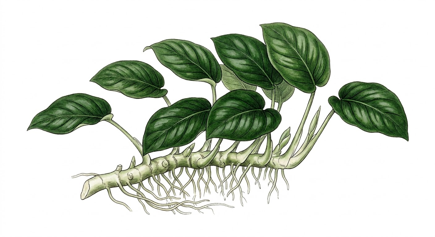 Anubias barteri var. nana (Anubias barteri var. nana) illustration