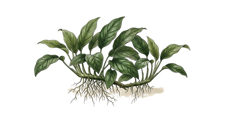Anubias congensis (Anubias heterophylla) illustration