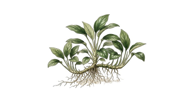 Anubias 'Minima' (Anubias barteri var. 'Minima') illustration