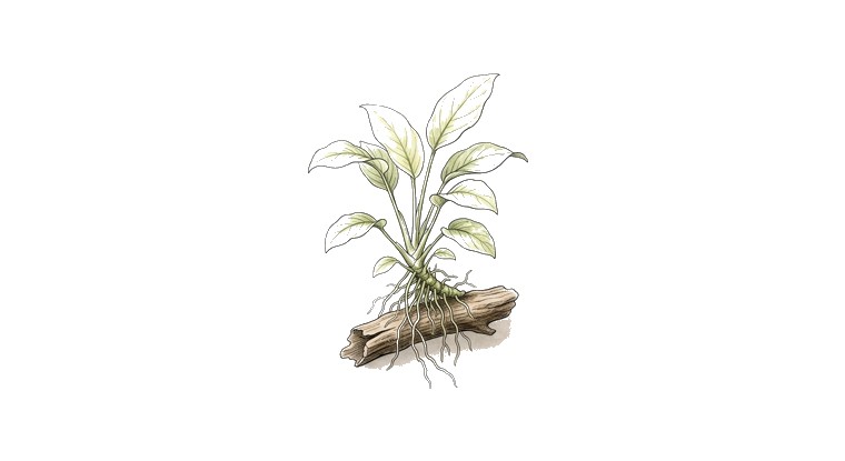 Anubias 'Snow White' (Anubias 'Snow White') illustration