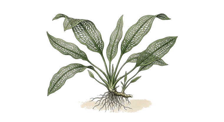Madagascar Lace (Aponogeton madagascariensis) illustration