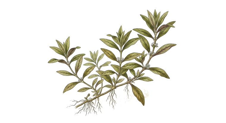 Sessile Joyweed (Alternanthera sessilis) illustration