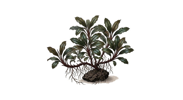 Bucephalandra 'Brownie' (Bucephalandra sp. 'Brownie') illustration