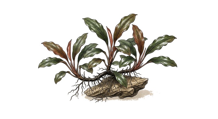 Bucephalandra 'Red' (Bucephalandra sp. 'Red') illustration