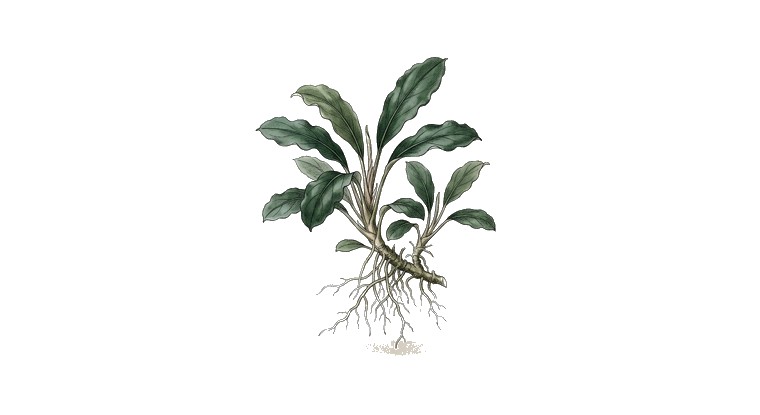 Bucephalandra 'Velvet' (Bucephalandra sp. 'Velvet') illustration