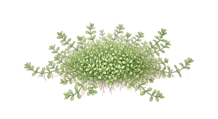 Pearlweed (Carpet form) (Hemianthus micranthemoides) illustration