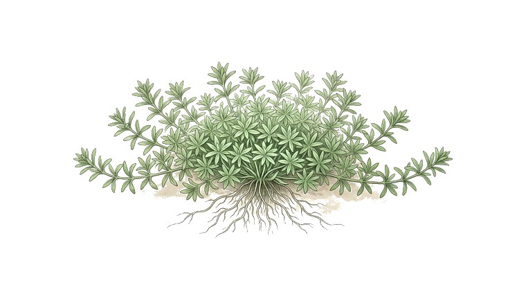 Downoi (Carpet form) (Pogostemon helferi) illustration