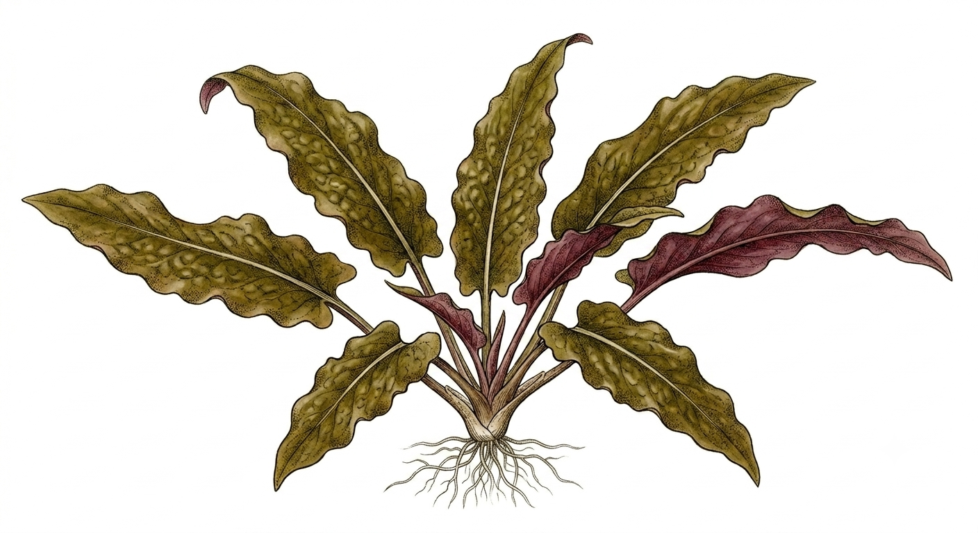 Cryptocoryne beckettii 'Petchii' (Cryptocoryne beckettii 'Petchii') illustration