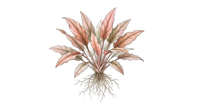 Cryptocoryne 'Flamingo' (Cryptocoryne wendtii 'Flamingo') illustration