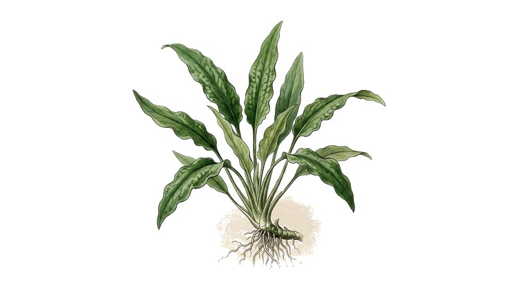 Cryptocoryne usteriana (Cryptocoryne usteriana) illustration