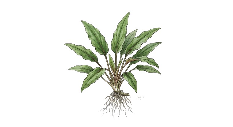 Cryptocoryne walkeri (Cryptocoryne walkeri) illustration