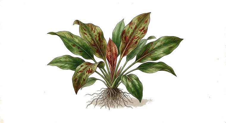 Echinodorus 'Red Flame' (Echinodorus 'Red Flame') illustration