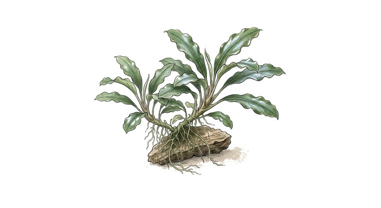 Bucephalandra 'Lamandau' (Bucephalandra sp. 'Lamandau') illustration