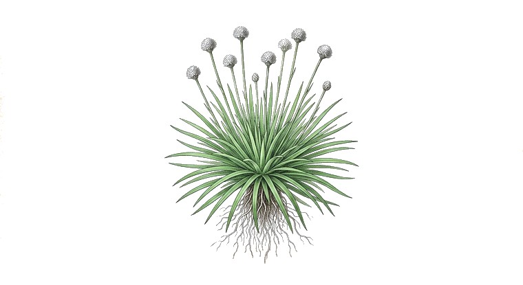 Eriocaulon cinereum (Eriocaulon cinereum) illustration