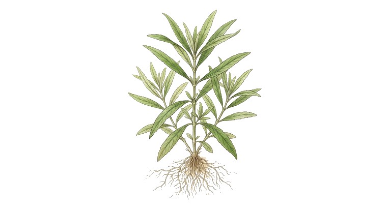Hygrophila salicifolia (Hygrophila salicifolia) illustration