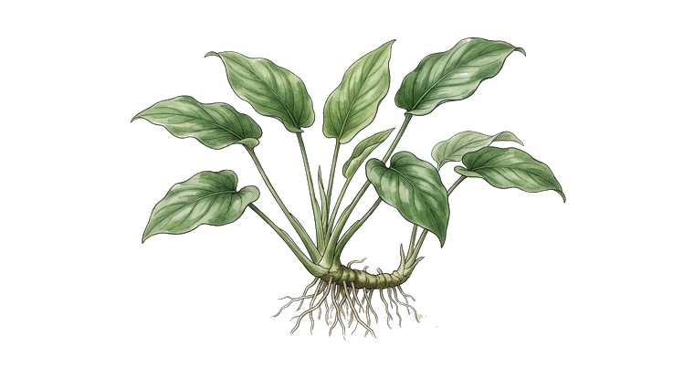 Lagenandra ovata (Lagenandra ovata) illustration