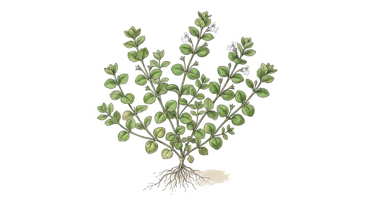 Lindernia rotundifolia (Lindernia rotundifolia) illustration