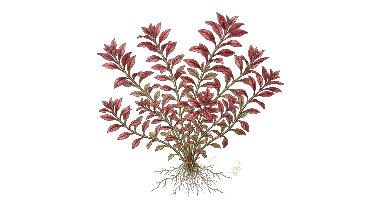 Ludwigia 'Super Red' (Ludwigia palustris 'Super Red') illustration