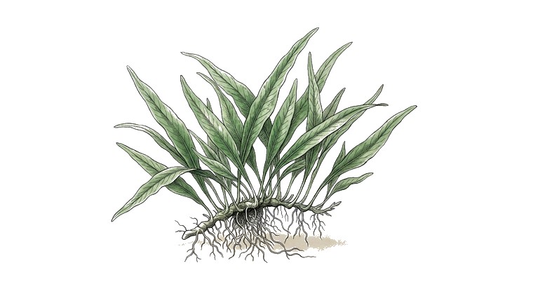 Java Fern 'Narrow Leaf' (Microsorum pteropus 'Narrow') illustration