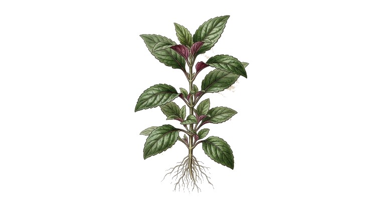 Red Ivy (Hemigraphis colorata) illustration