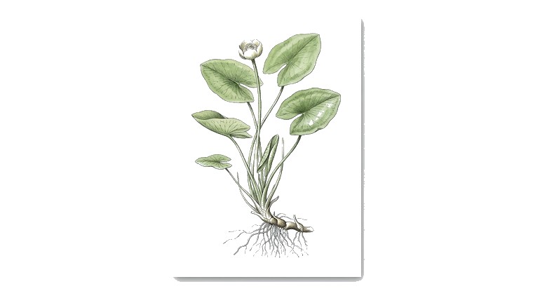 Nuphar japonica (Nuphar japonica) illustration