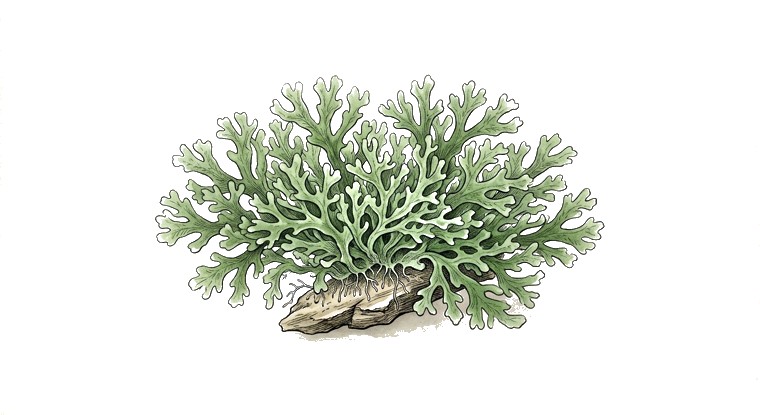 Mini Pellia / Coral Moss (Riccardia chamedryfolia) illustration