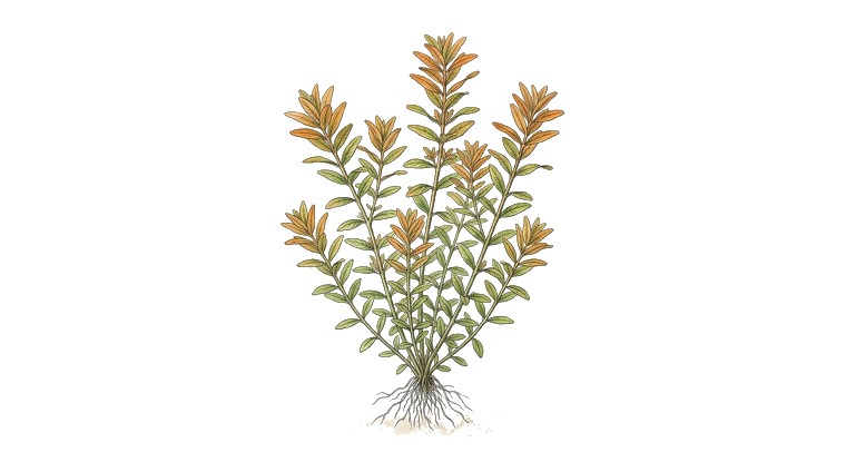 Rotala 'Sunset' (Rotala rotundifolia 'Sunset') illustration