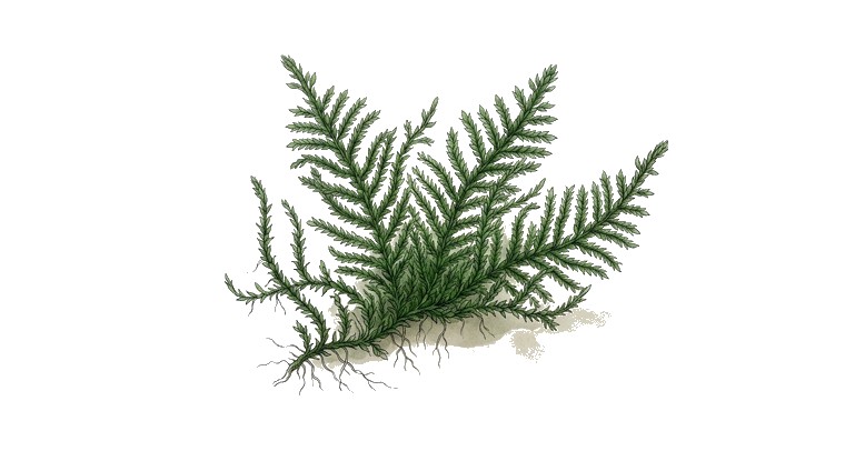 Peacock Moss (Taxiphyllum sp. 'Peacock') illustration